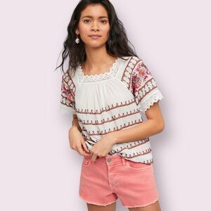 Maeve Kenitra Embroidered Blouse